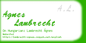agnes lambrecht business card
